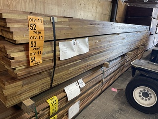 Ca. 80x Guyana Ipé planken geschaafd/gevingerlast, 21x120mm, lengte 50